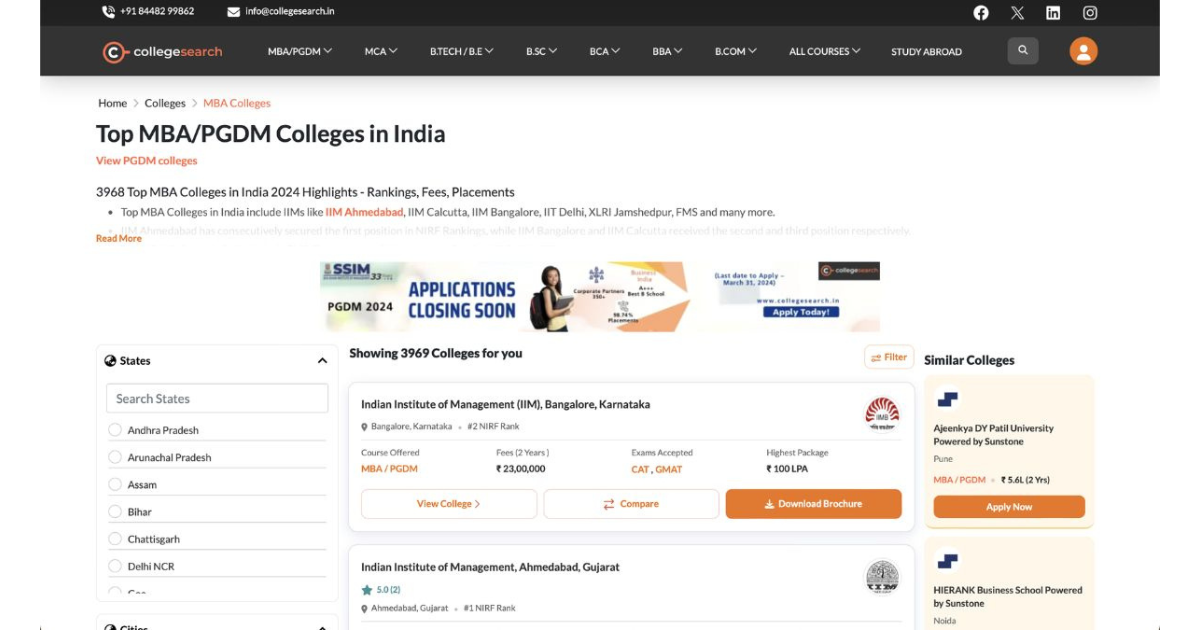 College Search: Navigating the Best MBA Colleges in India for Aspiring Leaders